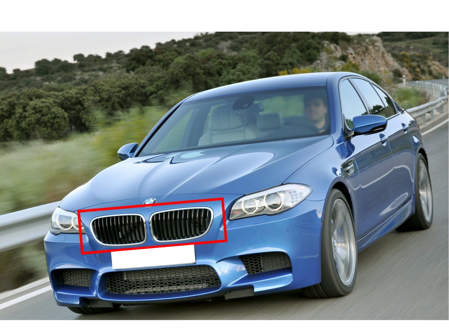 CrazyTheGod 5-Series F10/F11 2011-present Sedan/Wagon 4D/5D /// M5Look GRILLE/GRILL Chrome for BMW