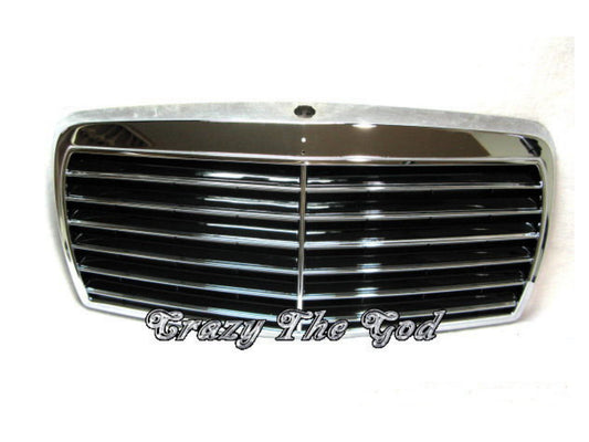 CrazyTheGod W124 1985-1993 Pre-Facelift GRILLE/GRILL ASSAY 13MD CHROME/BLACK for Mercedes-Benz