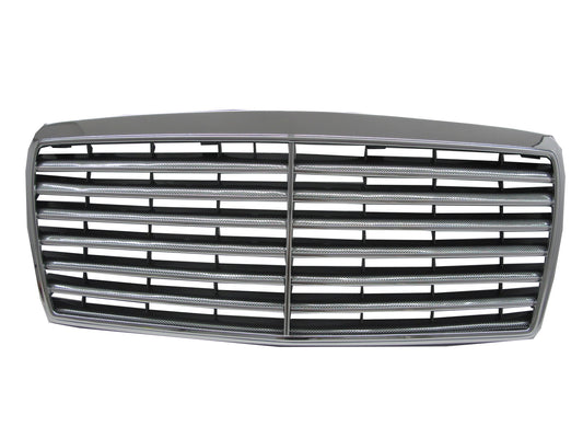 CrazyTheGod E-CLASS W124 1993-1996 FACELIFT Sedan/Wagon/Coupe 2D/4D/5D 13MD GRILLE/GRILL Black Carbon-Fiber for Mercedes-Benz