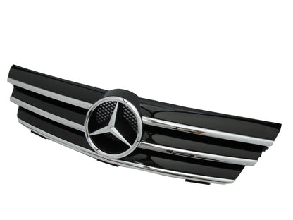 CrazyTheGod W203 2004-2007 COUPE GRILLE/GRILL 3FIN CHROME/BLACK สำหรับ Mercedes-Benz