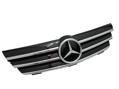 CrazyTheGod W203 2004-2007 COUPE GRILLE/GRILL 3FIN CHROME/BLACK สำหรับ Mercedes-Benz