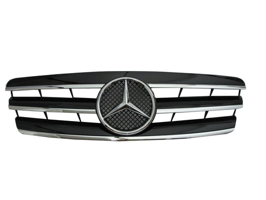 CrazyTheGod W203 2000-2007 4D/5D Sedan/Wagon GRILLE/GRILL 3FIN CHROME/BLACK for Mercedes-Benz