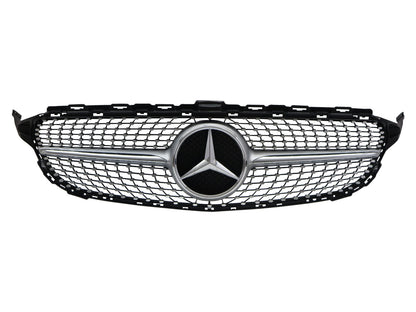 CrazyTheGod C-CLASS W205 2014-present Sedan 4D C450 Look GRILLE/GRILL CHROME/SILVER for Mercedes-Benz