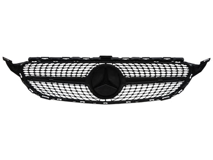 CrazyTheGod C-CLASS W205 2014-present Sedan 4D C450 Look GRILLE/GRILL CHROME/SILVER for Mercedes-Benz