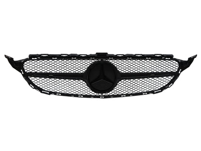 CrazyTheGod C-CLASS W205 2014-present Sedan 4D C63 Look GRILLE/GRILL CHROME/SILVER for Mercedes-Benz