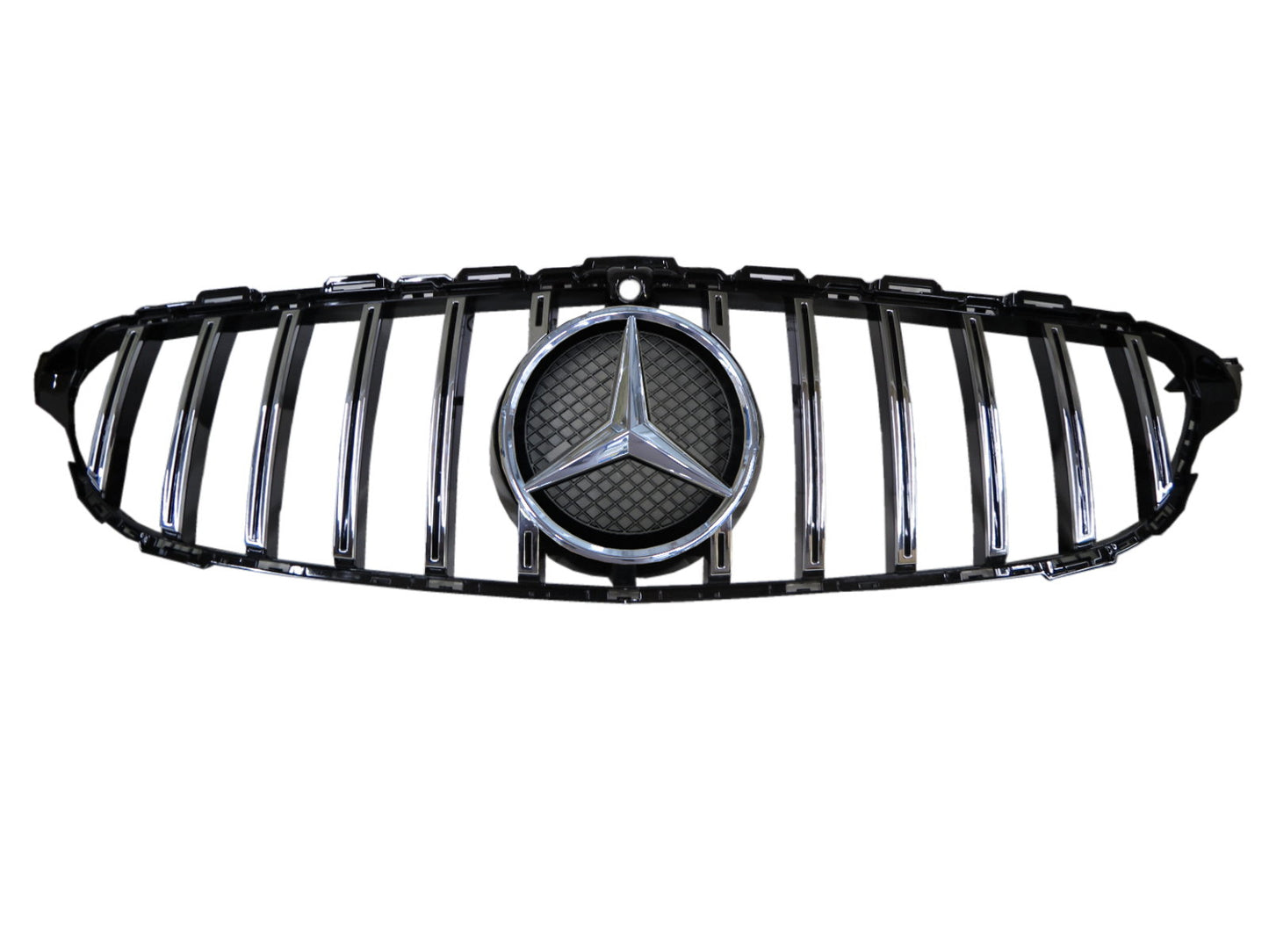 CrazyTheGod C-CLASS W205 2014-2018 Pre-Facelift Sedan 4D Star Emblem W/ Camera Hole GRILLE/GRILL Chrome for Mercedes-Benz