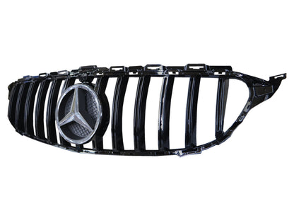 CrazyTheGod C-CLASS W205 2014-2018 Pre-Facelift Sedan 4D Star Emblem GRILLE/GRILL Gloss Black for Mercedes-Benz