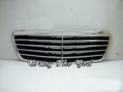 CrazyTheGod W210 2000-2002 Faceliftd GRILLE/GRILL 9MD CHROME/BLACK สำหรับ Mercedes-Benz