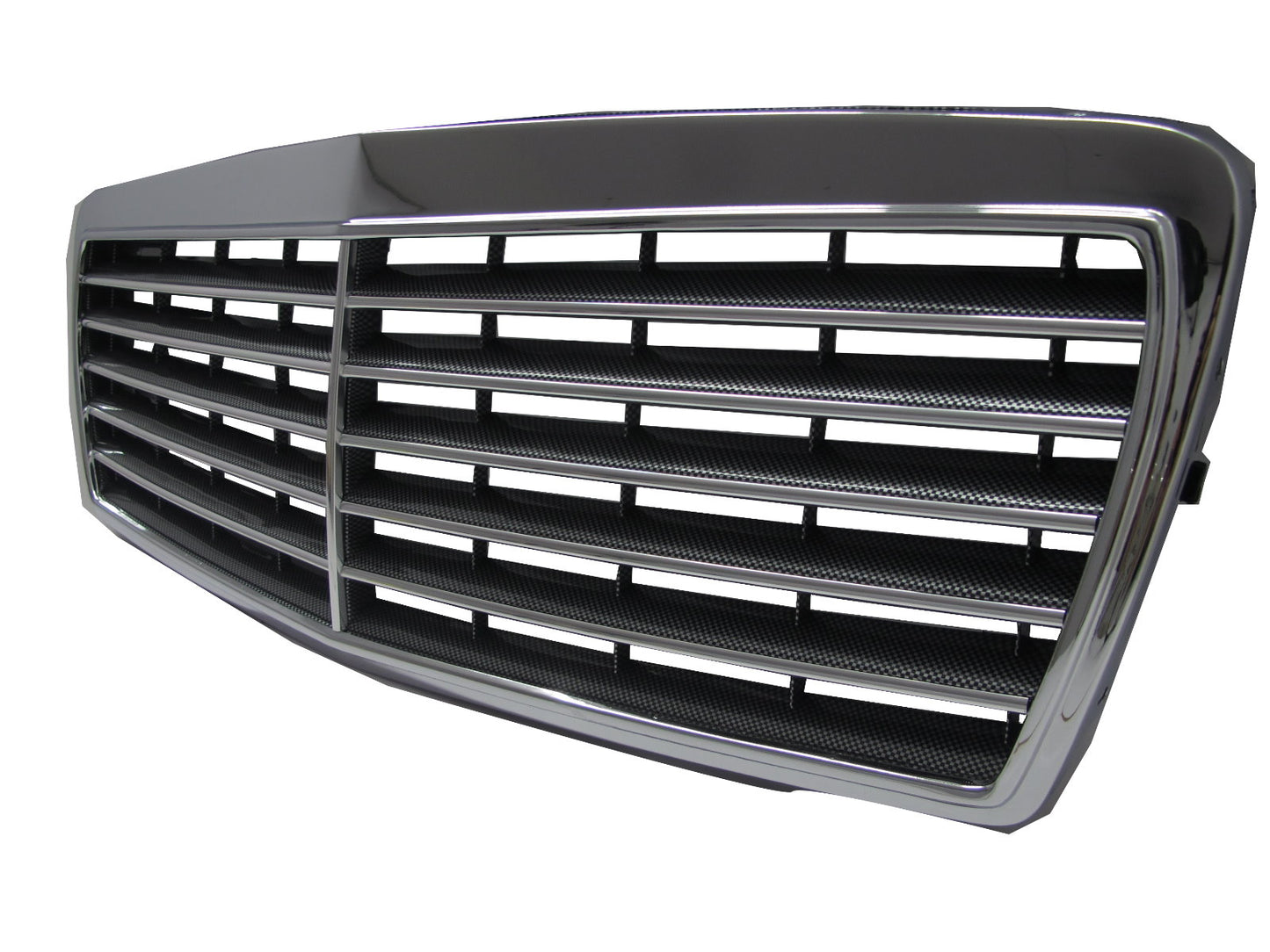 CrazyTheGod E-CLASS W210/T210 1995-1999 PRE-FACELIFT Sedan/Wagon 4D/5D 11MD GRILLE/GRILL Chrome/Black Carbon-Fiber for Mercedes-Benz