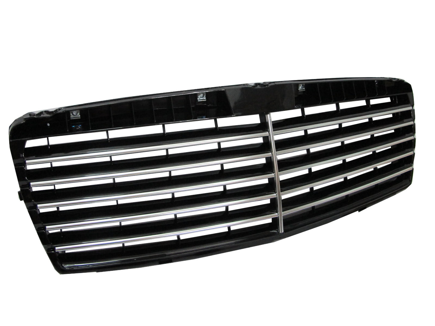 CrazyTheGod W210 1995-1999 Pre-Facelif GRILLE/GRILL INNER 11MD CHROME/BLACK for Mercedes-Benz