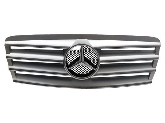 CrazyTheGod W210 1995-1999 Pre-Facelif GRILLE/GRILL 4FIN CHROME/SILVER for Mercedes-Benz V2