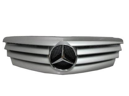 CrazyTheGod W211 2002-2006 Pre-Facelif GRILLE/GRILL 4FIN SILVER for Mercedes-Benz