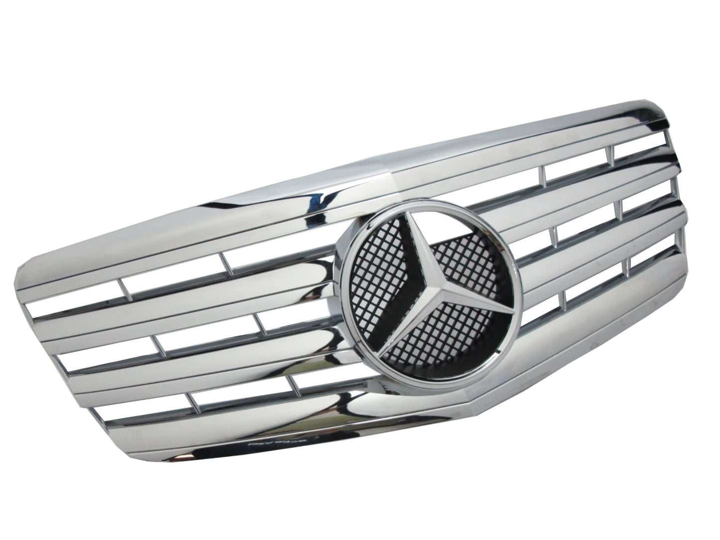 CrazyTheGod E-CLASS W211/S211 2007-2009 FACELIFT Sedan/Wagon 4D/5D 4FIN GRILLE/GRILL CHROME/SILVER V1 for Mercedes-Benz