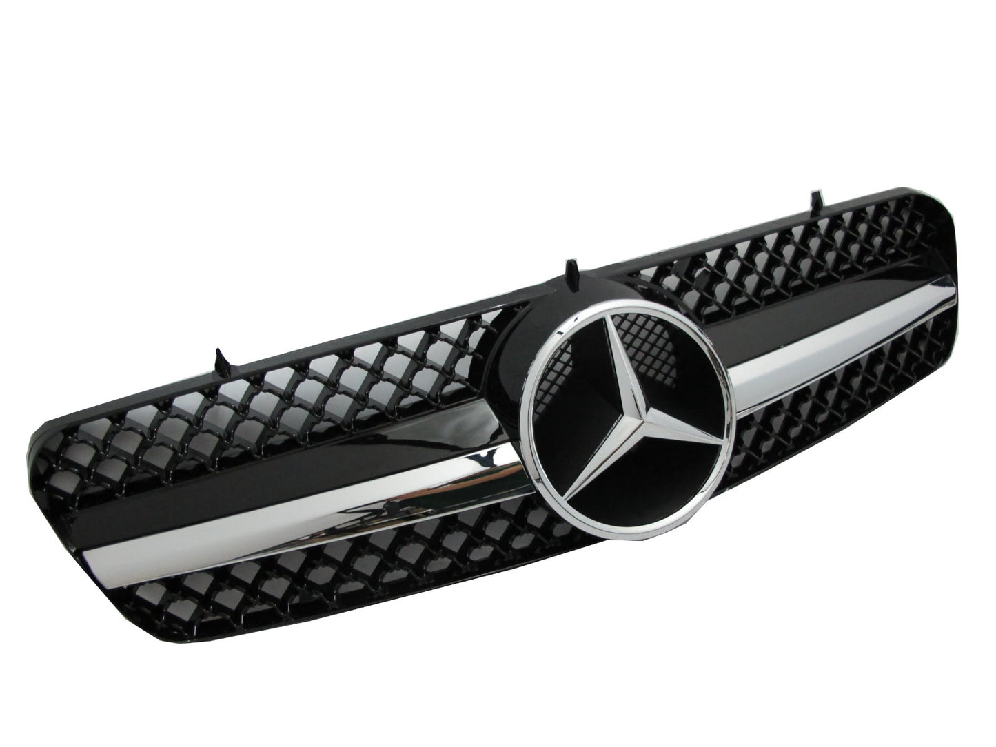 CrazyTheGod CL-CLASS W215/C215 2000-2005 Coupe 2D 1FIN GRILLE/GRILL Chrome/Black V2 for Mercedes-Benz