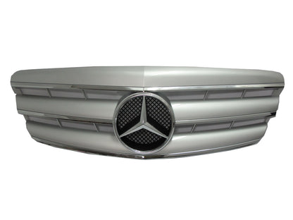 CrazyTheGod S-CLASS W221 2006-2009 PRE-FACELIFT Sedan 4D 3FIN GRILLE/GRILL Silver for Mercedes-Benz