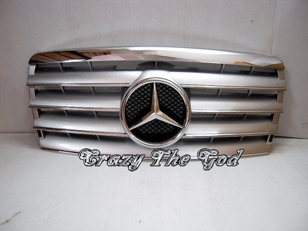 CrazyTheGod W124 1993-1996 Facelifted GRILLE/GRILL 5FIN CHROME/SILVER สำหรับ Mercedes-Benz