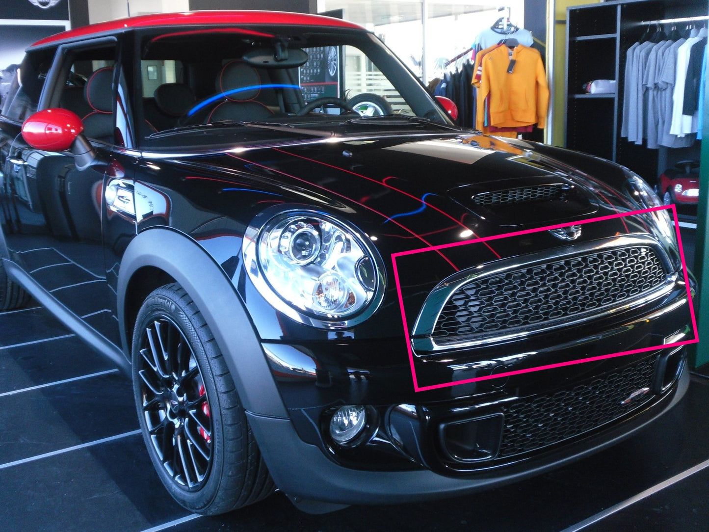 CrazyTheGod MINI COOPER S R55 R56 R57 R58 แฮทช์แบ็ก/คูเป้/เปิดประทุน 2D/4D รุ่นที่สอง ปี 2010-2013 สไตล์ JCW กระจังหน้า/ตะแกรง สีดำด้าน สำหรับ MINI