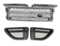 CrazyTheGod Range Rover Sport L320 MK1 2006-2009 PRE-FACELIFT SUV 5D BLACK Logo Honeycomb Mesh GRILLE Chrome W/S Side Fender Vent Grille GR/SL V12 for LAND ROVER