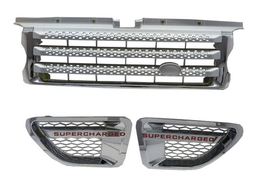 CrazyTheGod Range Rover Sport L320 MK1 2006-2009 PRE-FACELIFT SUV 5D NO Logo Front Bonnet GRILLE CHROME/SILVER W/S Side Fender Vent Grille CH/SL V8 for LAND ROVER