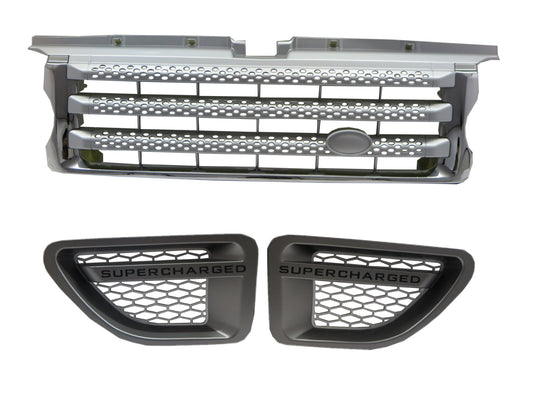 CrazyTheGod Range Rover Sport L320 MK1 2006-2009 PRE-FACELIFT SUV 5D NO Logo Front Bonnet GRILLE CHROME/SILVER W/S Side Fender Vent Grille GR/SL V9 for LAND ROVER