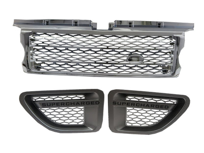 CrazyTheGod Range Rover Sport L320 MK1 2006-2009 PRE-FACELIFT SUV 5D NO Logo Honeycomb Mesh GRILLE Chrome W/S Side Fender Vent Grille GR/SL V18 for LAND ROVER