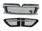 CrazyTheGod Range Rover Sport L320 MK1 2010-2013 FACELIFTED SUV 5D BLACK Logo Honeycomb Mesh GRILLE Chrome W/S Side Fender Vent Grille BK/SL V1 for LAND ROVER