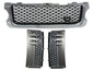 CrazyTheGod Range Rover L322 2010-2013 SUV 5D BLACK Logo Front Bonnet GRILLE CHROME/BLACK W/S Side Fender Vent Grille GRAY/SILVER V4 for LAND ROVER