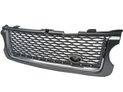 CrazyTheGod Range Rover L322 2010-2013 SUV 5D BLACK Logo Front Bonnet GRILLE GRAY/SILVER W/S Side Fender Vent Grille GRAY/SILVER V16 for LAND ROVER