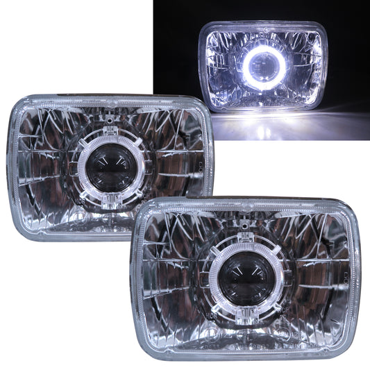 CrazyTheGod 505 1984-1991 Sedan/Coupe 2D/4D Guide LED Angel-Eye Headlight Headlamp Chrome for PEUGEOT RHD