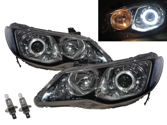 CrazyTheGod CSX 2006-2011 Sedan 4D Guide LED Angel-Eye Projector Headlight Headlamp Black RussiaSouth AfricaASIAJAPANAustralia EU for ACURA LHD