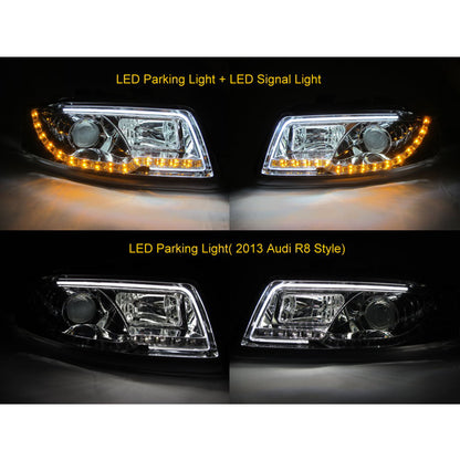 CrazyTheGod A4 A4/S4 B6 8E 2001-2005 Sedan/Wagon 4D/5D Projector R8Look Headlight Headlamp Chrome for AUDI RHD