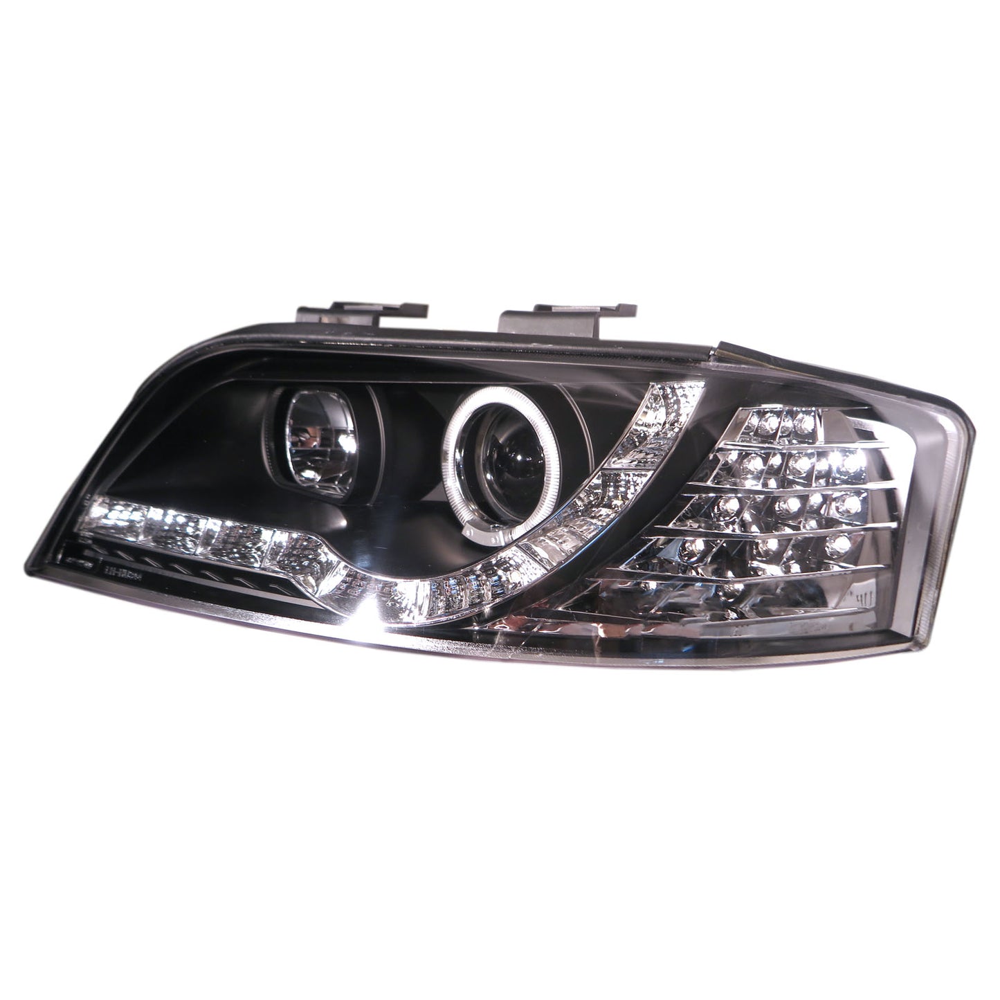 CrazyTheGod A6 A6/S6 C5 4B Second generation 2002-2004 Facelift Sedan/Wagon 4D/5D Angel-Eye Projector Headlight Headlamp Black for AUDI LHD