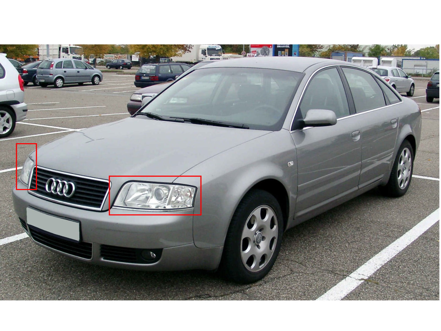 CrazyTheGod A6/S6 C5 4B 1997-2001 PRE-FACELIFT Sedan/Wagon 4D/5D CCFL Projector R8Look ไฟหน้าโครเมียมสำหรับ AUDI RHD