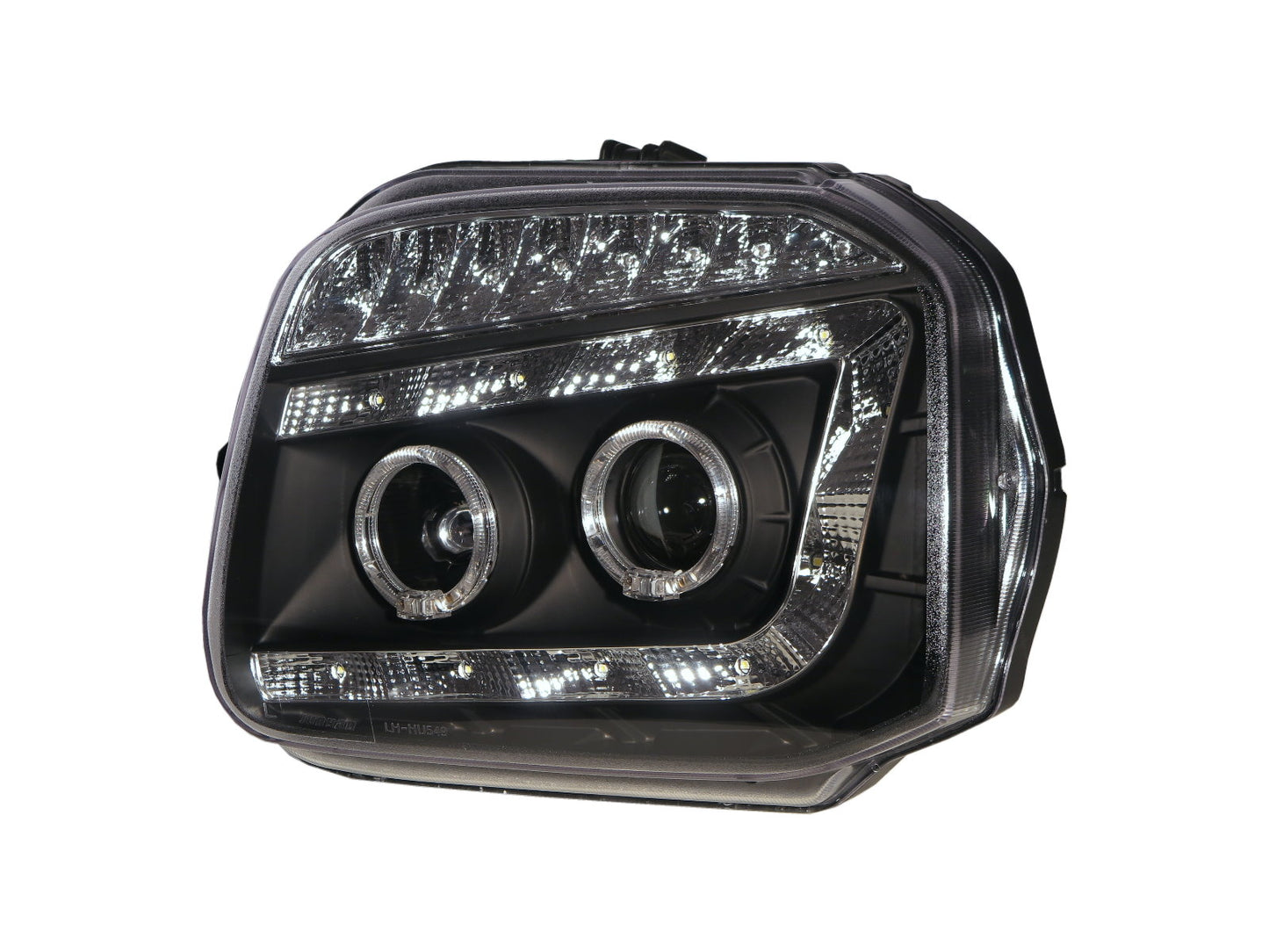 CrazyTheGod AZ-Offroad First generation 1998-2018 SUV 2D Guide LED Angel-Eye Projector Headlight Headlamp Black for MAZDA RHD