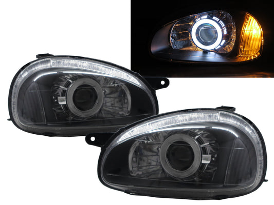 CrazyTheGod Sail S-RV First generation 2001-2004 Sedan/Wagon 4D/5D CCFL Projector Headlight Headlamp Black China for Buick LHD