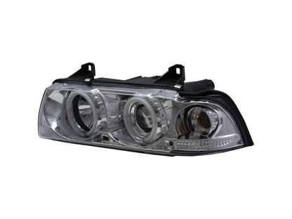 CrazyTheGod 3-Series E36 1990-1998 Sedan/Touring 4D/5D CCFL Projector Headlight Headlamp Chrome US for BMW LHD