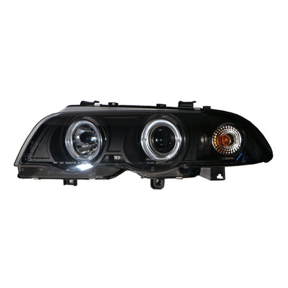 ไฟหน้าโปรเจคเตอร์ Angel-Eye 4D ของ CrazyTheGod 3-Series E46 รุ่นที่สี่ ปี 1998-2002 Sedan 1998-2002 สีดำ V2 สำหรับ BMW LHD