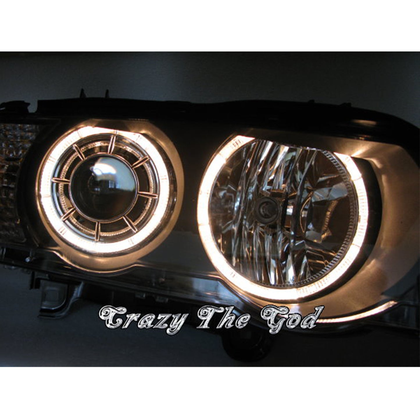 CrazyTheGod X5 E53 First generation 1998-2003 Pre-Facelift SUV 5D Angel-Eye Projector Headlight Headlamp Black for BMW LHD