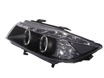 CrazyTheGod 3-Series E90/E91 2005-2008 Pre-Facelift Sedan/Wagon 4D/5D LED Halo Projector Headlight Headlamp Black for BMW LHD