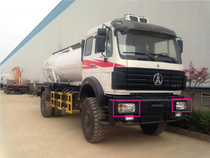 CrazyTheGod TRUCK-NG NG90 ไฟหน้ารถบรรทุก LED Angel-Eye Projector 2D Guide สีดำสำหรับ Mercedes-Benz RHD