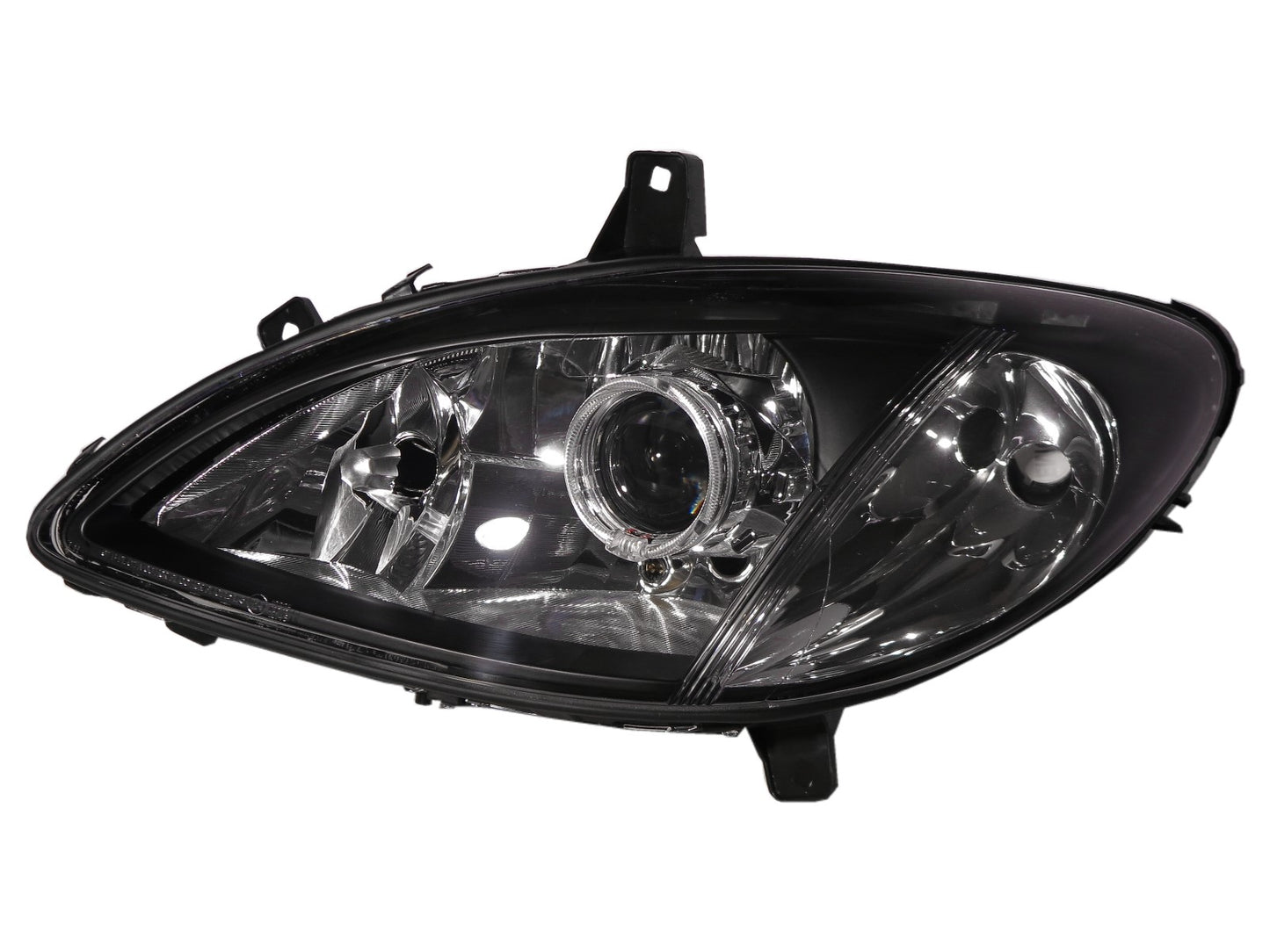 CrazyTheGod V-Class W639 VALENTE ไฟหน้าโปรเจคเตอร์ LED Angel-Eye รุ่น VAN 5D Guide สีดำ สำหรับ Mercedes-Benz LHD รุ่นปี 2003-2010 ก่อนปรับโฉมใหม่