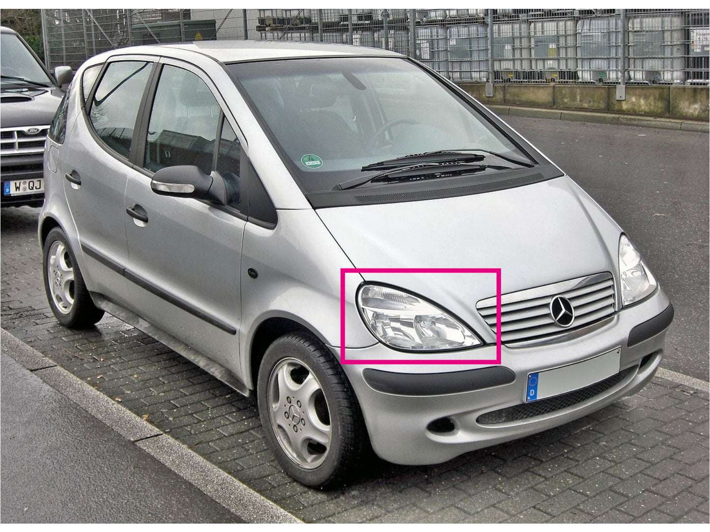 CrazyTheGod A-CLASS W168 First generation 2001-2004 Hatchback 5D CCFL Projector Headlight Headlamp Black for Mercedes-Benz LHD