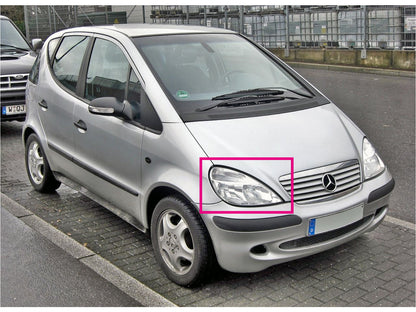 CrazyTheGod A-CLASS W168 First generation 2001-2004 Hatchback 5D CCFL Projector Headlight Headlamp Black for Mercedes-Benz LHD