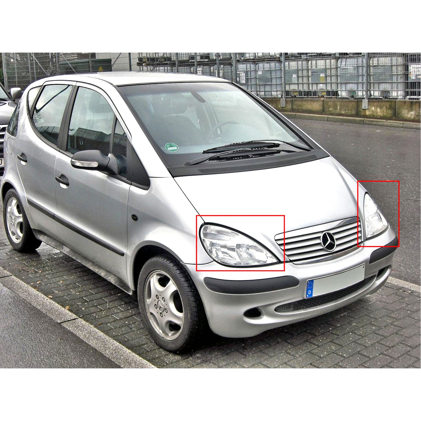 CrazyTheGod A-CLASS W168 First generation 1997-2004 Hatchback 5D Guide LED Angle-Eye Projector Headlight Headlamp Chrome for Mercedes-Benz LHD