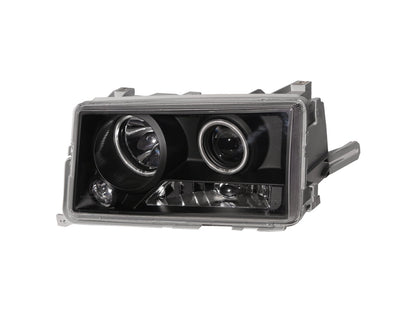 CrazyTheGod C-CLASS W201 190D 190E 1982-1993 Sedan 4D CCFL Projector Headlight Headlamp Black for Mercedes-Benz LHD