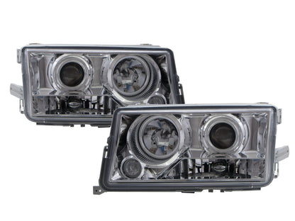 CrazyTheGod C-CLASS W201 190D 190E 1982-1993 Sedan 4D Projector Headlight Headlamp Chrome for Mercedes-Benz RHD