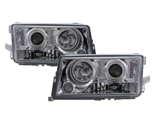 CrazyTheGod C-CLASS W201 190D 190E 1982-1993 Sedan 4D Projector Headlight Headlamp Chrome for Mercedes-Benz RHD