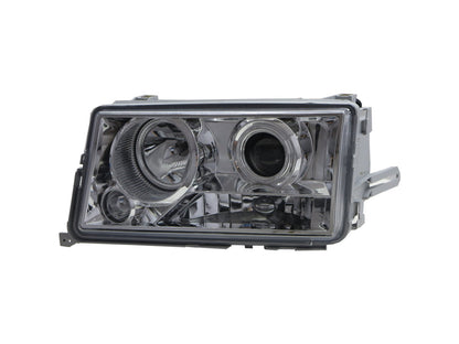 CrazyTheGod C-CLASS W201 190D 190E 1982-1993 Sedan 4D Projector Headlight Headlamp Chrome for Mercedes-Benz LHD
