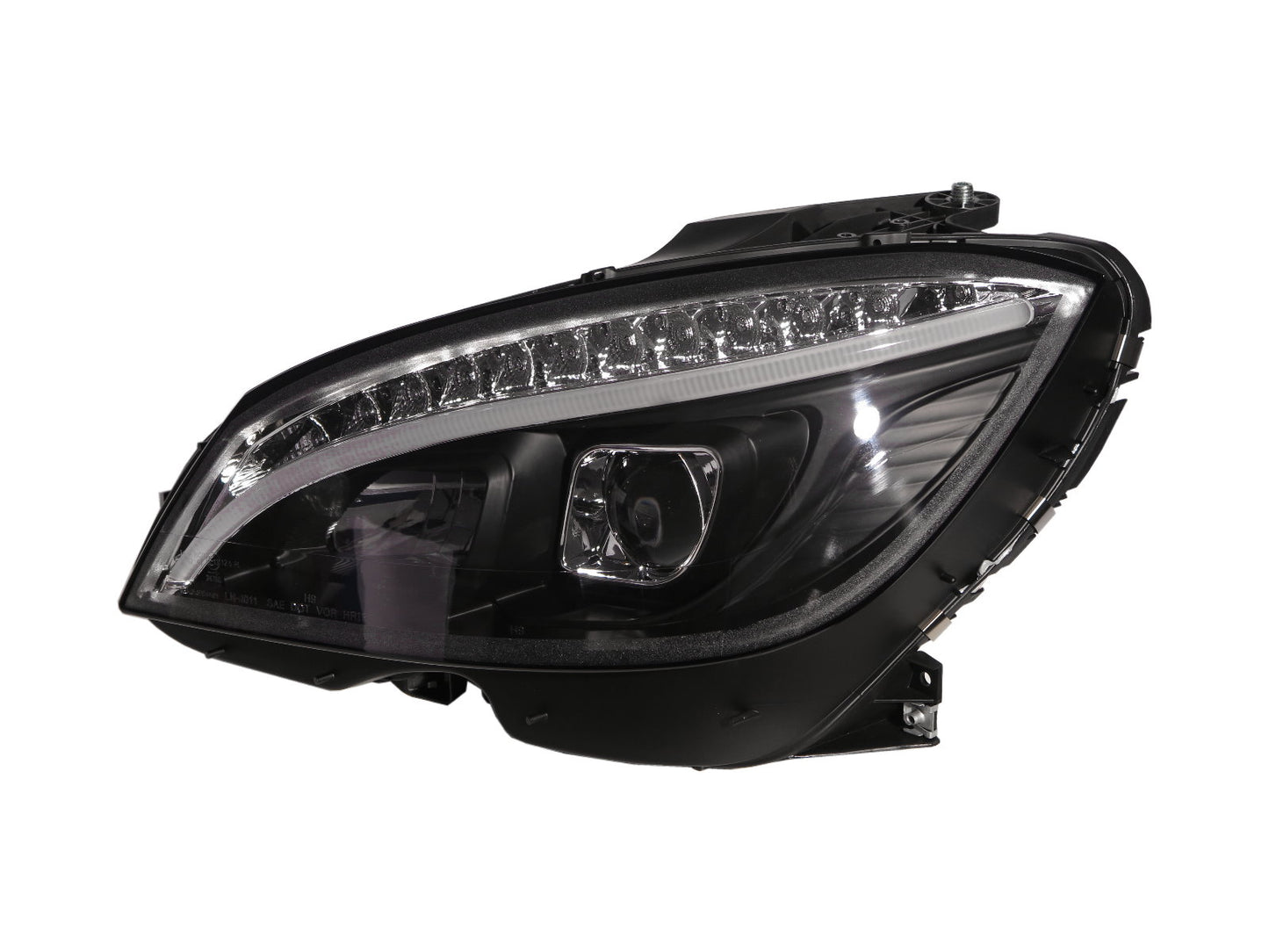 CrazyTheGod C-CLASS W204 2008-2011 PRE-FACELIFT Sedan 4D LED Bar Projector Headlight Headlamp Black for Mercedes-Benz RHD