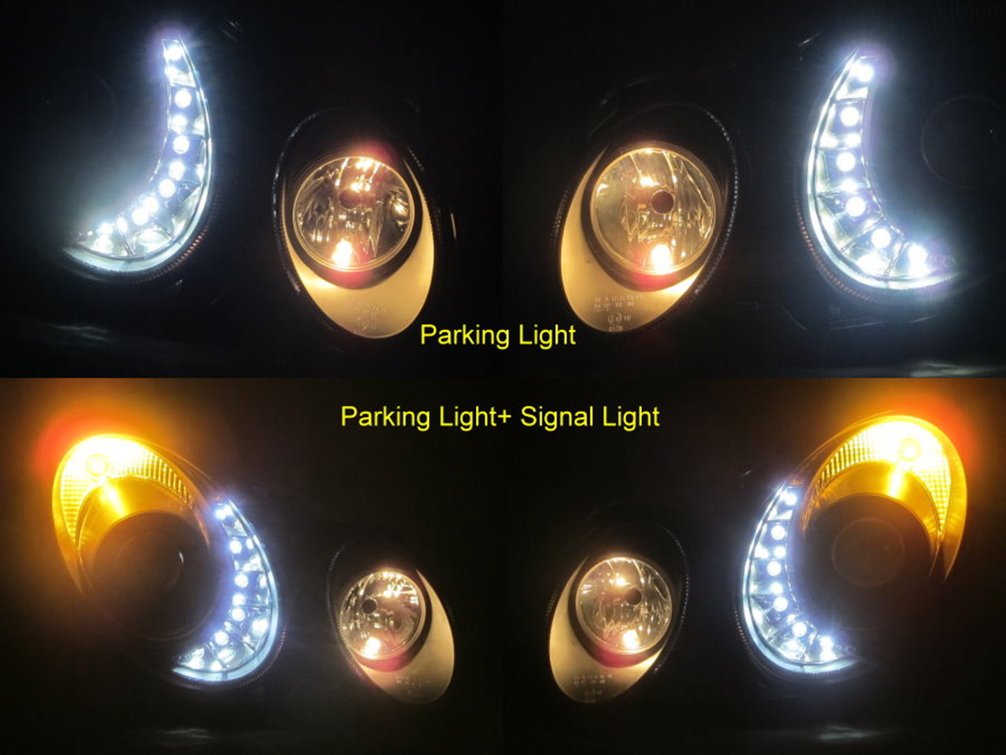 CrazyTheGod E-CLASS W211 2007-2008 Facelift Sedan/Wagon 4D/5D Projector LED R8Look Headlight Headlamp Black for Mercedes-Benz RHD